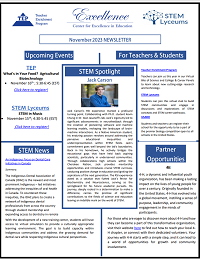 November 2023 TEP and STEM Lyceums Newsletter thumbnail